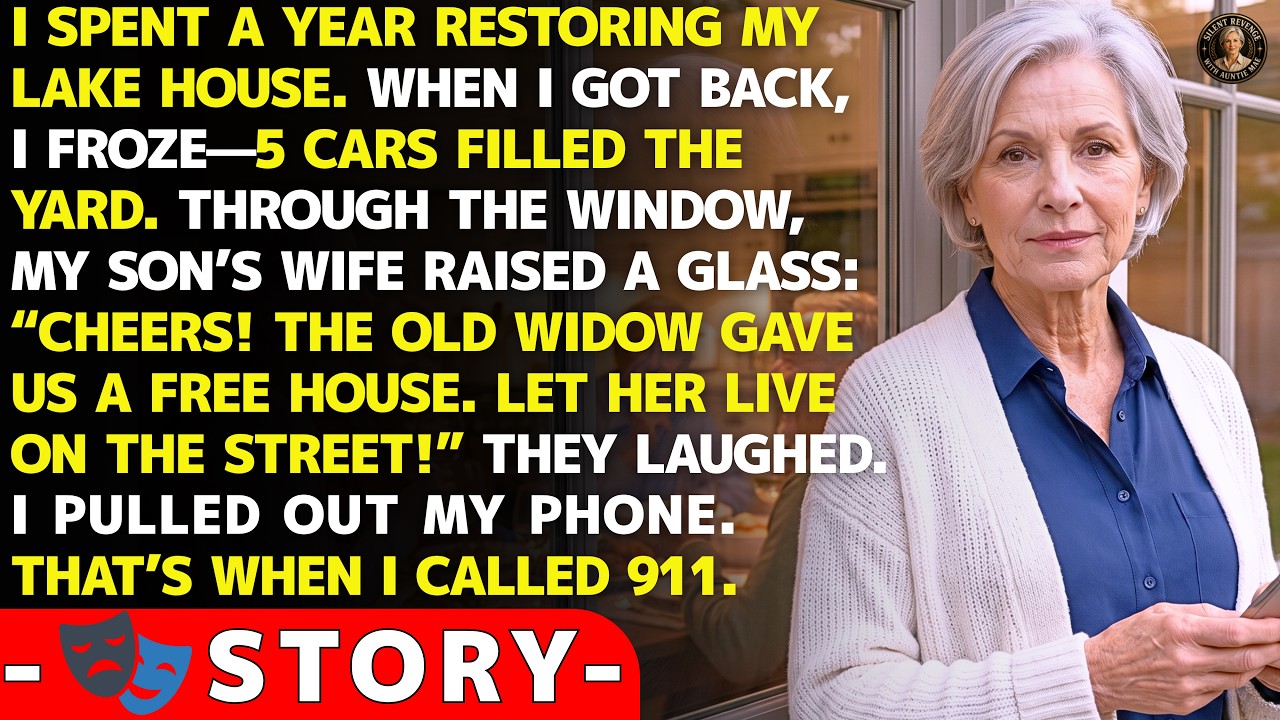 I pulled into my gravel lane with a blue hydrangea buckled in the passenger seat, and my hands went still on the wheel. Five vehicles sat on grass I had reseeded myself, tires cutting ruts into...