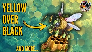 How to Paint Yellow over Black: 3d Miniature Painting Tutorial