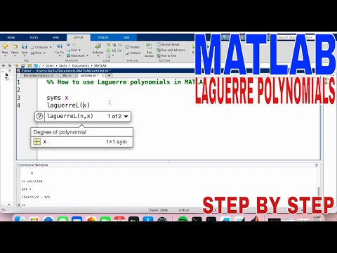 ✅  How To Use Laguerre Polynomials In MATLAB 🔴