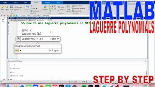 ✅  How To Use Laguerre Polynomials In MATLAB 🔴