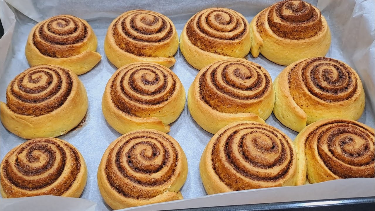 pambıq kimi yumuşaq darçınlı sade bulka resepti👌cinnamon rolls#bulka ...