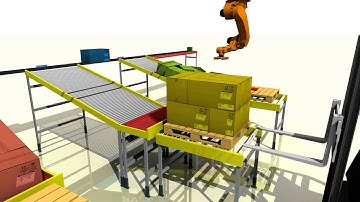 Emulate3D Overhead Palletising Robot Tutorial Result
