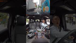 Delivery van loses mirror then sideswipes car on Bloor #toronto #ontario #accident #canada #shorts
