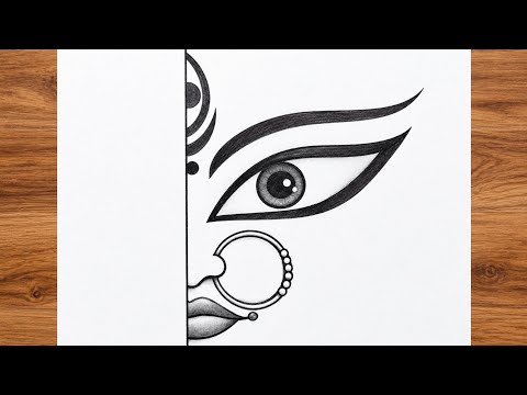Navratri special - Maa durga drawing easy | Durga maa drawing | easy drawing 