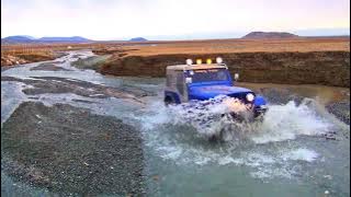 jeep playing in deep water