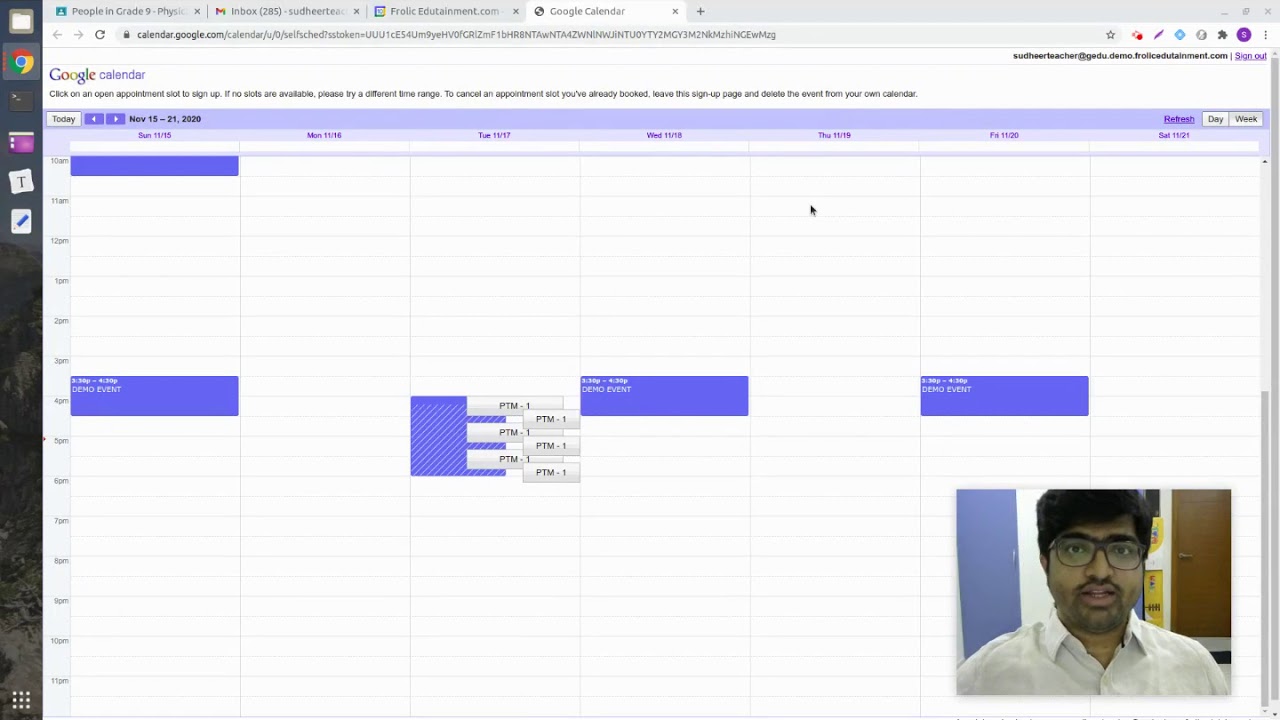 How To Conduct Online Parent-Teacher Meeting[PTM] using Google Calendar?