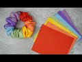 RAINBOW SCRUNCHIE 😍 From Red to Violet, Your Complete Rainbow Scrunchie Tutorial