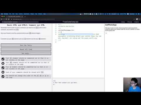 freeCodeCamp: Comment out HTML