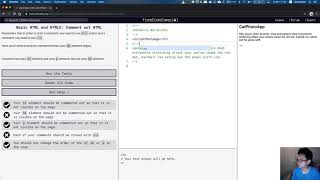 Famous freeCodeCamp: Comment out HTML Profile