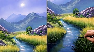 Beautiful Landscape Painting EP07 | Step By Step Painting Tutorial | How to Paint Landscape