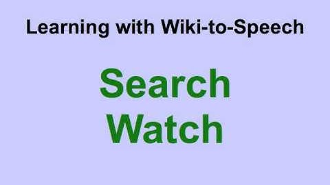 Wiki-to-Speech Workshop - First slides