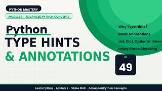 Type Hints in Python Explained | Write Cleaner &amp; Safer Code