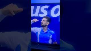 Djokovic doing the &#39;phone&#39; gesture vs Shelton at US OPEN 2023