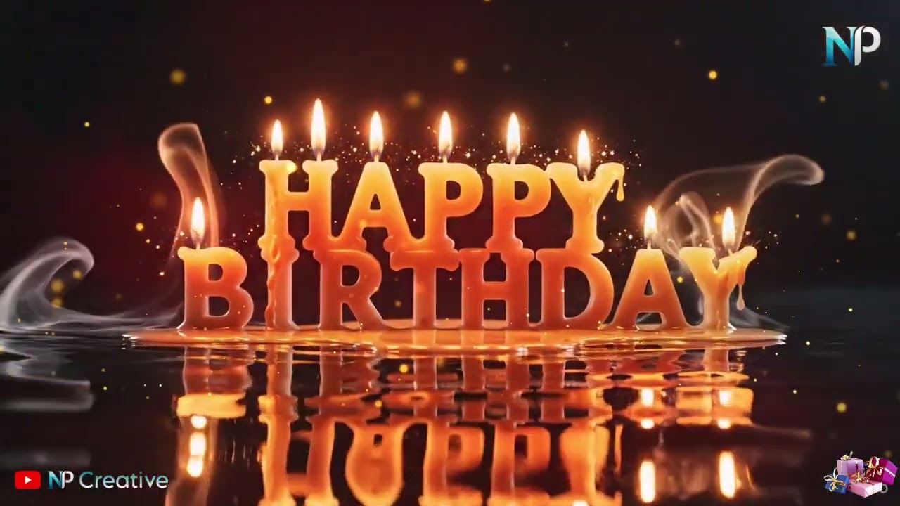 Candle light 🕯️ Happy Birthday text 🎈 Happy Birthday Celebration 🎉 NP Creative 