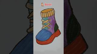👢 Boot, How to draw easy boot drawing #drawing #shorts