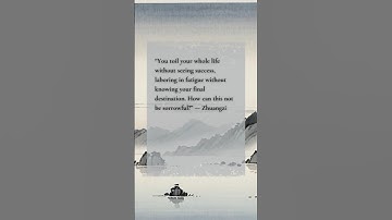 “You toil your whole life without seeing ....” — Zhuangzi