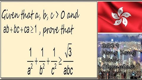 An AM-GM Inequality problem from from 2019 Hong Kong Math Olympiad