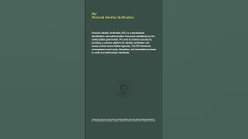 PIV - Personal Identity Verification - Security+