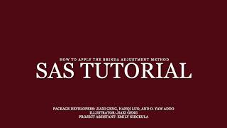 SAS Macro Tutorial: BRINDA Adjustment Method SAS Macro Tutorial: BRINDA Adjustment Method