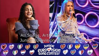 All Songs Artists So Far Junior Eurovision 2025