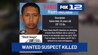 Suspect wanted for two murders in Washington state killed by police in Seaside