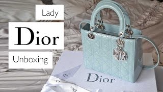 Lady Dior Blue Patent Unboxing || Nano Comparison