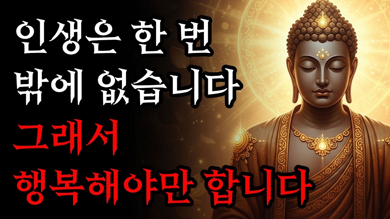 딱 한 번뿐인 인생 당신이 지금 당장 무조건 행복해야만 하는 이유! | 부처님 말씀