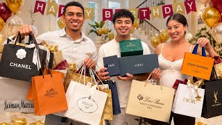 We Surprised My Brother With EXPENSIVE Designer Gifts For His Birthday!