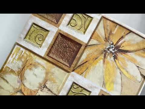 Пластикова 3Д-панель Плитка Квадрати 300*300*5мм самоклеюча для декору стін під камінь плитку   SW-00001138, видео 1