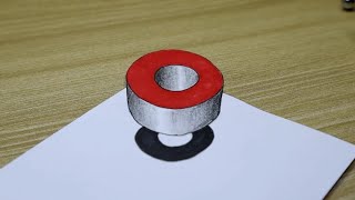 how to draw 3d letter o easy 3d letters drawing