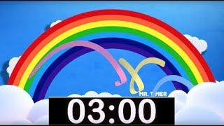 Rainbow Timer 3 Minutes! Countdown Timer for Classroom with Music!