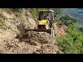 Hilly Road Construction-Real Backhoe Loader-Skillful JCB Operator