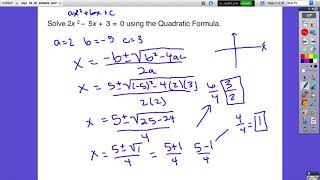 Alg1 9 5 Quadratic Formula
