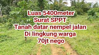 70 million negotiable, 5400 meters wide, flat land SPPT attached to the road near residents, cont...