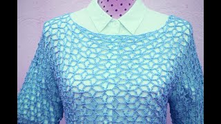 HOW TO MAKE A CROCHET SUMMER BLOUSE REPEATING ONLY 2️⃣ ROWS - WITH GRAPHICS ON THE VIDEO