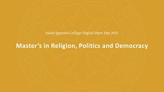 Open Day 2021 | Master's program in Religion, Politics and Democracy