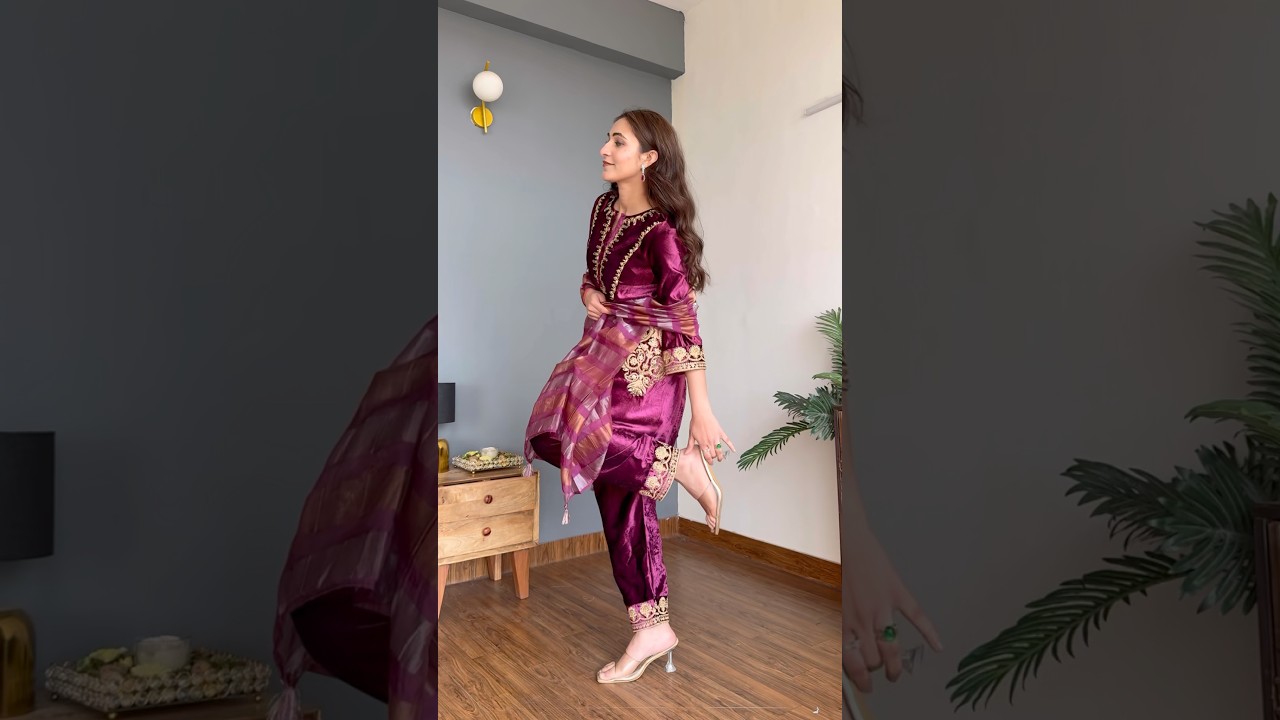 Velvet wedding kurta sets 