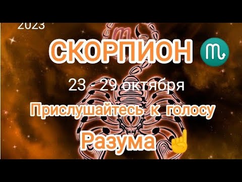 СКОРПИОН 🦂🍁 23 - 29 октября 2023 года. Преслушайтесь к голосу разума☝️Тароскоп.