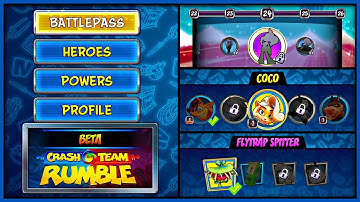 Crash Team Rumble Beta - Unlockables | Battlepass, Heroes, Powers, & Profile