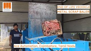 Triple Action Metal Scrap Baler | ELV Cars | Ace Automation Coimbatore | High-Density Baling Machine