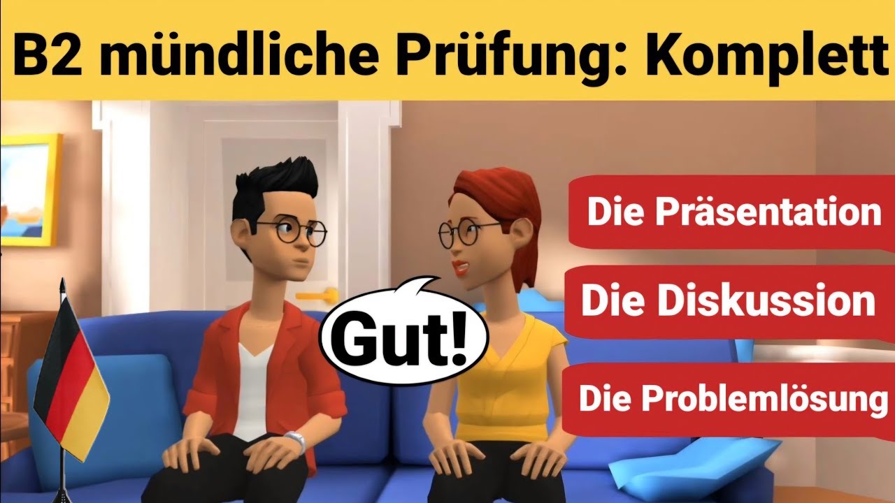 Устный экзамен по немецкому языку уровня B2 | Презентация, обсуждение и решение задач
