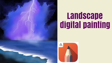 Landscape digital painting using Autodesk sketchbook