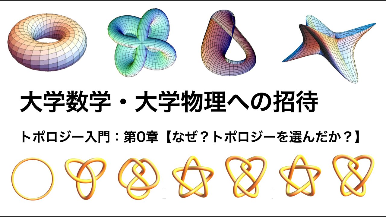 YouTube Academy【大学数学・大学物理への招待】トポロジー入門：第0回【なぜ？トポロジーを選んだか？】 - YouTube