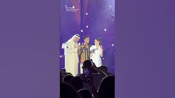 هشام جمال وليلي احمد زاهر فستانك الابيض في حفلة الساحل 