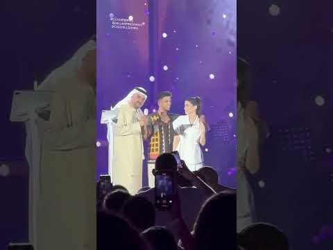 هشام جمال وليلي احمد زاهر فستانك الابيض في حفلة الساحل
