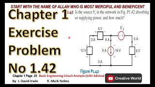 Chapter 1 Exercise Problems 1.42 solution | Basic Engineering Circuit Analysis 10th Edition