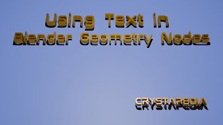 Using Text in Blender Geometry Nodes