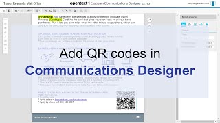 Add QR codes in Communications Designer | OpenText Exstream screenshot 3