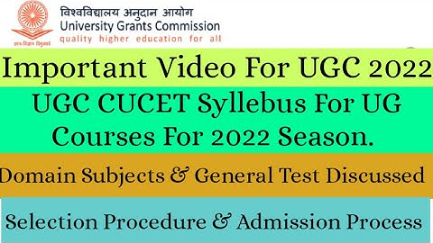 CUCET 2022 Syllebus For UG Courses & Exam Pattern