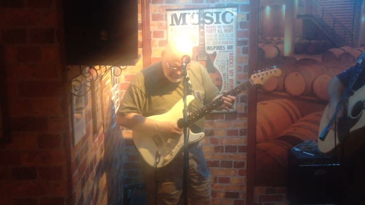 Scott Rowsell and Wayne Sturge playing at the Cellar, which is actually Scott's basement.